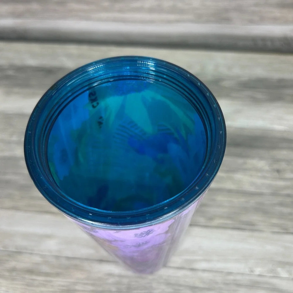 Starbucks Purple Floral Wave Venti Tumbler with Purple Straw Cup‎ 2022